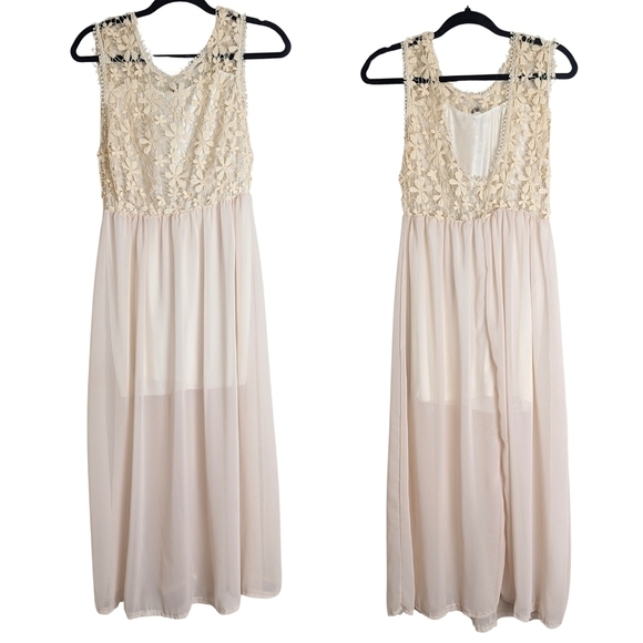 Fairycore Embroidered Lace Semi-sheer Dress Women's Size M* - Picture 11 of 11